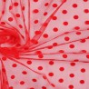 Tiul miękki welur grochy 9mm czerwony