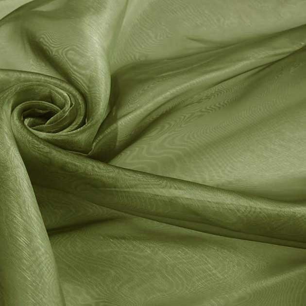 Tkanina Organza jednotonowa oliwka 280 cm
