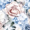 Satyna Armani coś jak jedwab hortensje i róże pastel