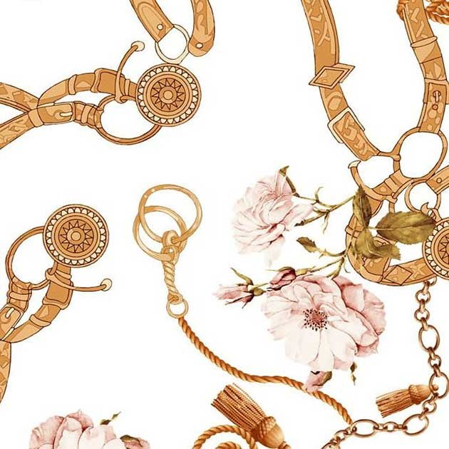 Satyna Armani coś jak jedwab łańcuchy i kwiaty