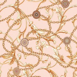 Satyna Armani coś jak jedwab złote łanćuchy floralne