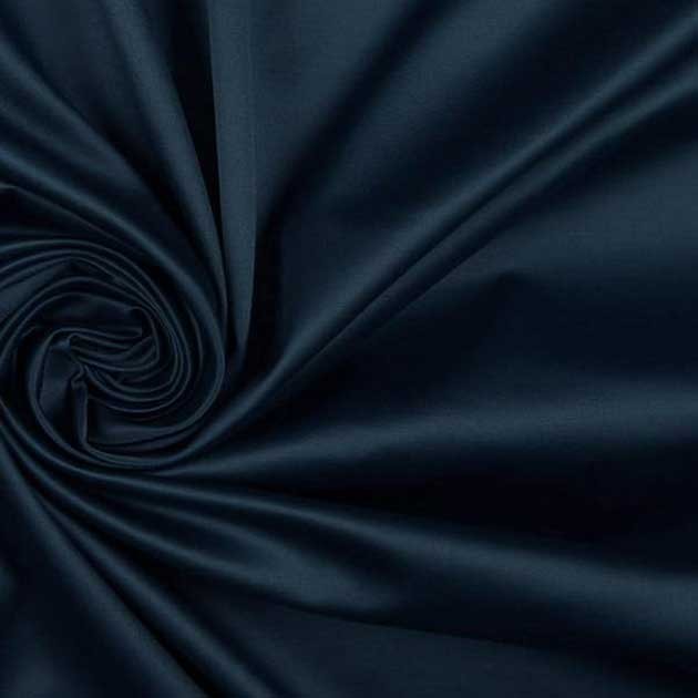 Satyna bawełniana granatowa modra