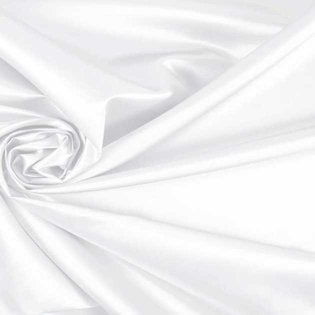 Satyna gruba z lycrą biała