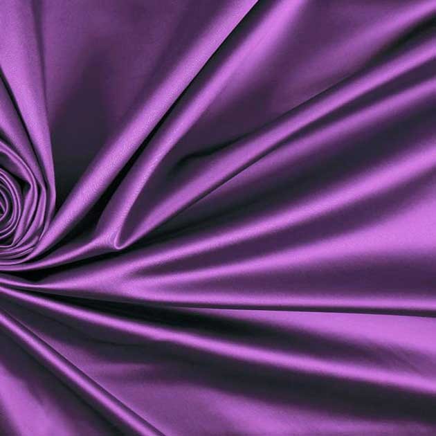 Satyna gruba z lycrą fioletowa