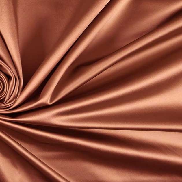 Satyna gruba z lycrą miedziana