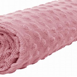 Polar minky w kropki róż pudrowy