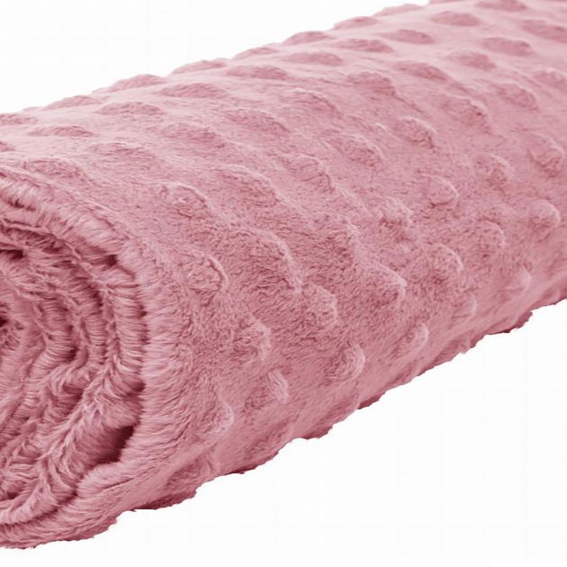 Polar minky w kropki róż pudrowy