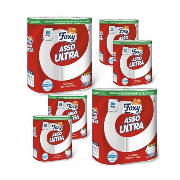 Ręcznik kuchenny Foxy Asso Ultra Big (2 rolki) x6 sztuk
