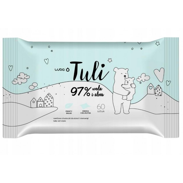 Chusteczki nawilżane dla dzieci Luba Tuli 97% woda i aloes
