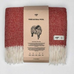 Koc wełniany Ruru 100% wełna burgund NZ