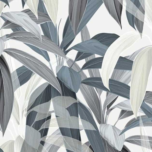 Tkanina Zasłonowa Satyna - avangardowe liście 190cm