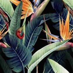 Tkanina Zasłonowa Satyna - strelicje na czarnym tle 190cm