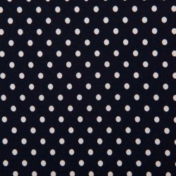 Tkanina Białe Grochy na Granacie