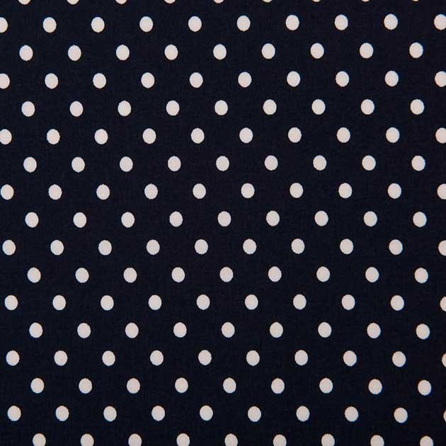 Tkanina Białe Grochy na Granacie