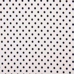 Tkanina Prato Czarne Grochy na Białym