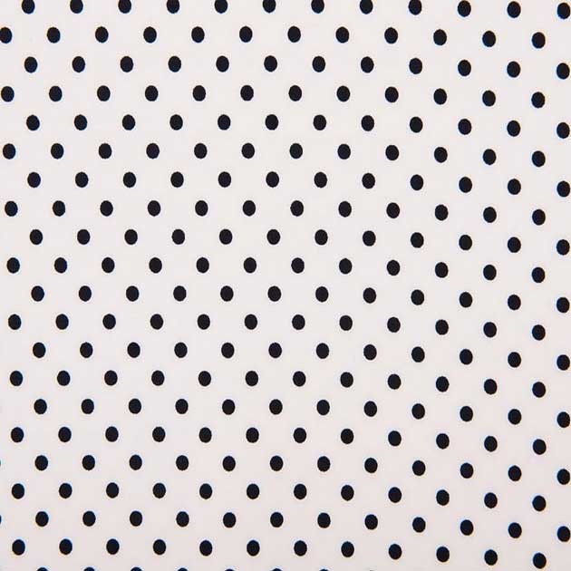 Tkanina Prato Czarne Grochy na Białym