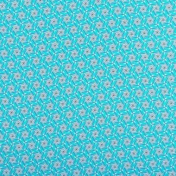 Tkanina Prato Rozetka Turkus z Lazurem