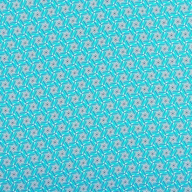 Tkanina Prato Rozetka Turkus z Lazurem