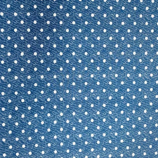 Tkanina Prato Groszki na Niebieskim