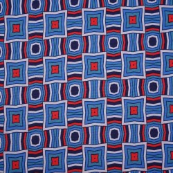 Tkanina Prato Kalejdoskop z Czerwonym