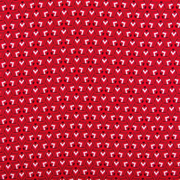 Tkanina Prato Mozaika Czerwona