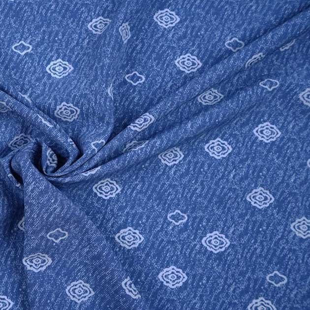 Tkanina Prato Róże na Niebieskim