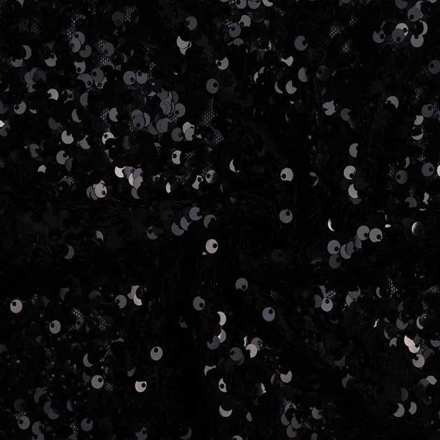 Cekiny na siatce czarne