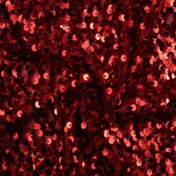 Cekiny na siatce czerwone