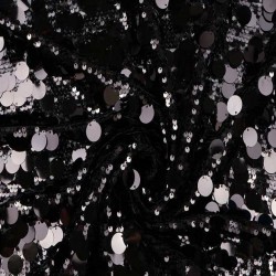 Duże ruchome Cekiny na siatce czarne