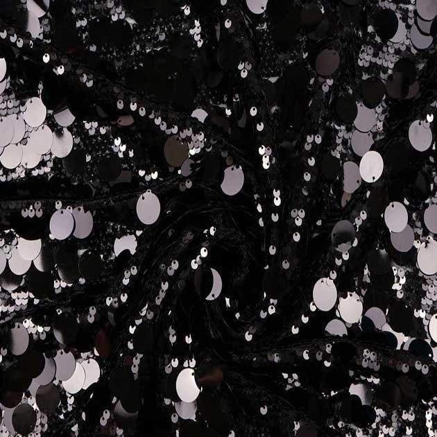 Duże ruchome Cekiny na siatce czarne