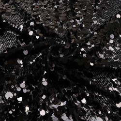 Cekiny na siatce skos czarne