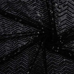 Cekiny Zig Zag czarny