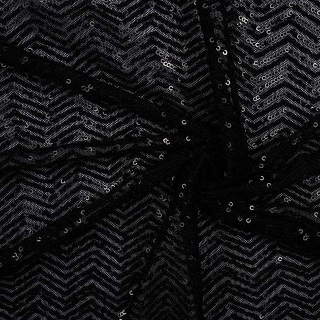 Cekiny Zig Zag czarny