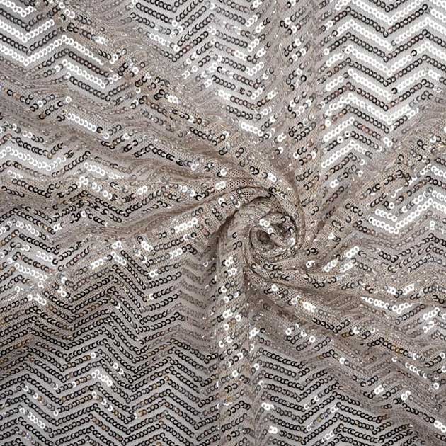 Cekiny Zig Zag szampan