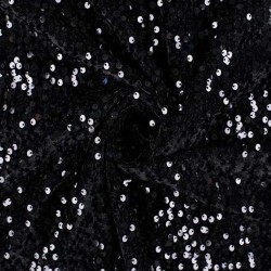 Welur z cekinami Cuba Czarny