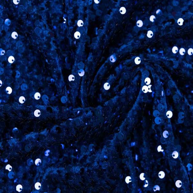 Welur z cekinami Cuba Szafir