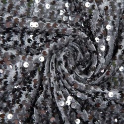 Welur z cekinami Cuba Szary