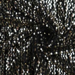 Welur z cekinami Cuba Czarne Złoto