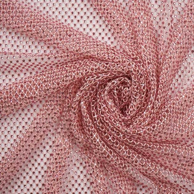 Różowa siatka z różowymi cyrkoniami