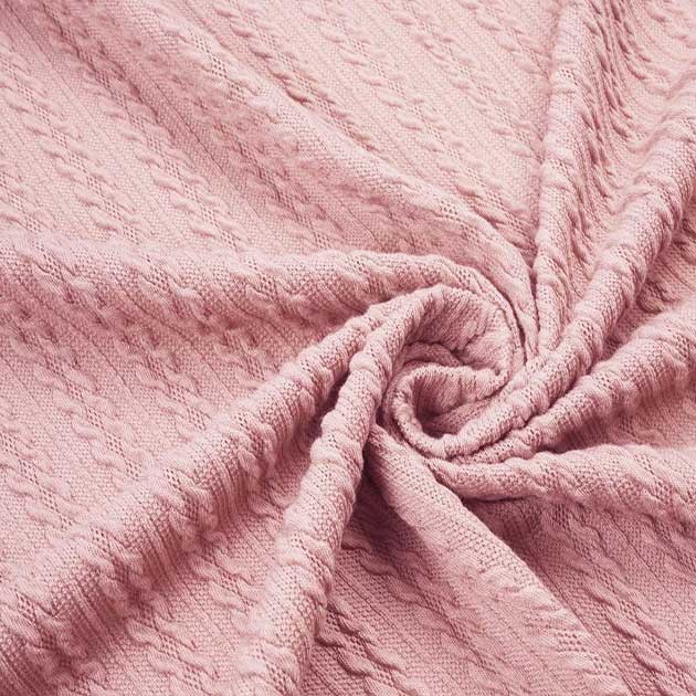 Dzianina swetrowa warkocz kolor różowy