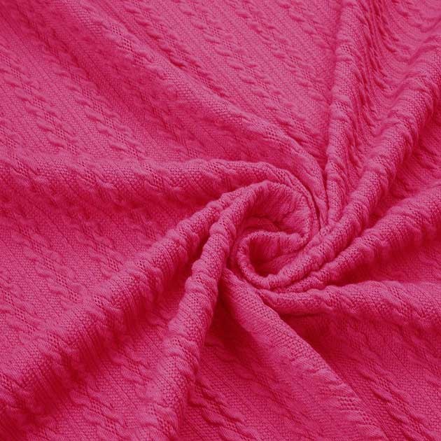 Dzianina swetrowa warkocz kolor amarant