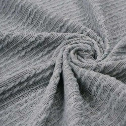 Dzianina swetrowa warkocz kolor jasny szary