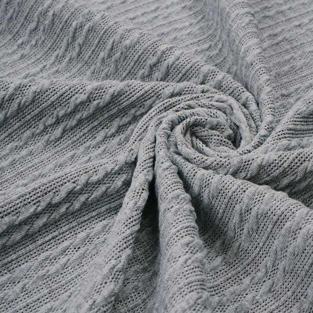 Dzianina swetrowa warkocz kolor jasny szary