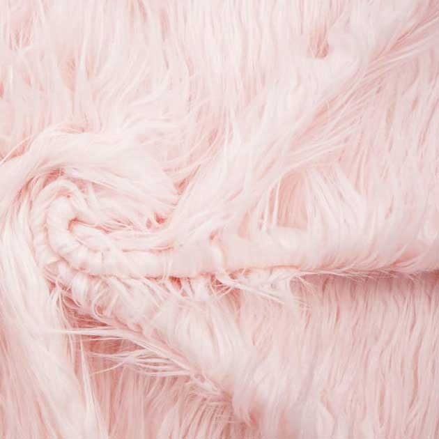 Dzianina Futerkowa włos 100mm pastel róż