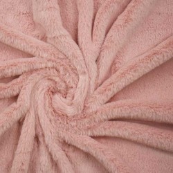 Dzianina Futerkowa włos 10mm róż brudny misiek