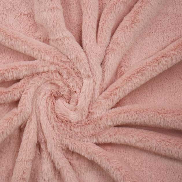 Dzianina Futerkowa włos 10mm róż brudny misiek