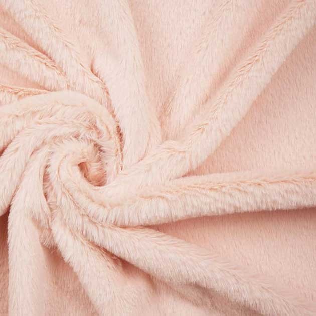 Dzianina Futerkowa włos 10mm róż pudrowy misiek