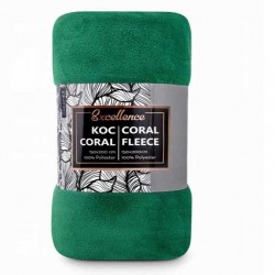 Koc z mikrofibry CORAL 150x200 ciemnozielony