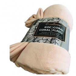Koc z mikrofibry CORAL 150x200 pudrowy róż