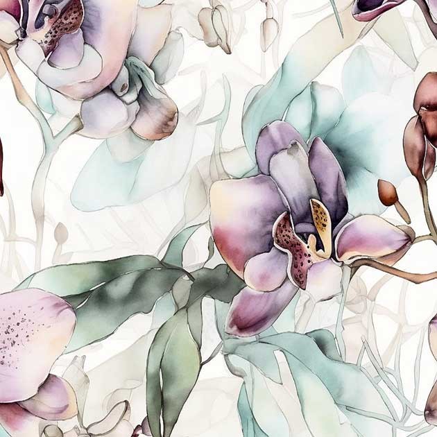 Satyna Armani coś jak jedwab kwiaty orchidea
